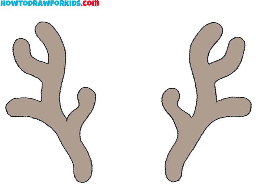 5 reindeer antlers drawing guide R6XX4s