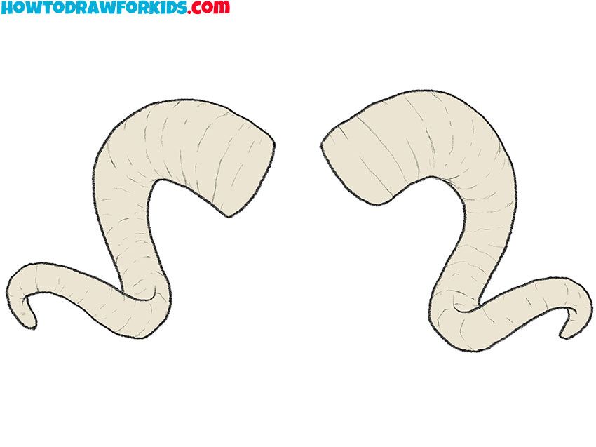 7 simple ram horns drawing MQNo4l