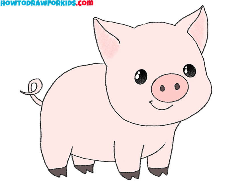 9 cartoon baby pig drawing rCAE9n