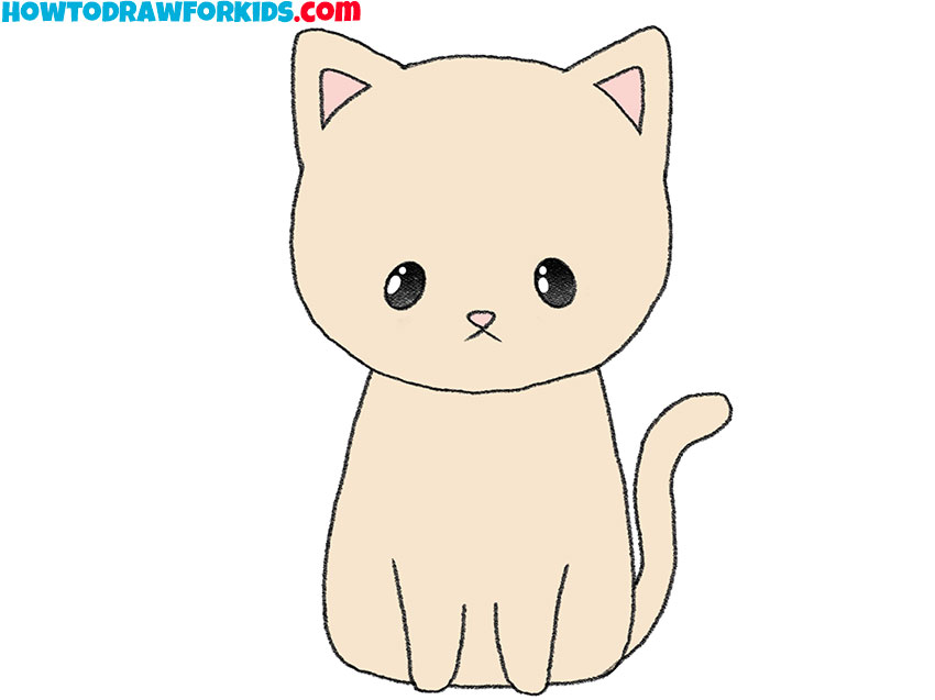 8 how to draw a cute kitten for beginners LrNkpq