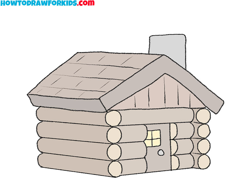 9 simple log cabin drawing 4zq9LV