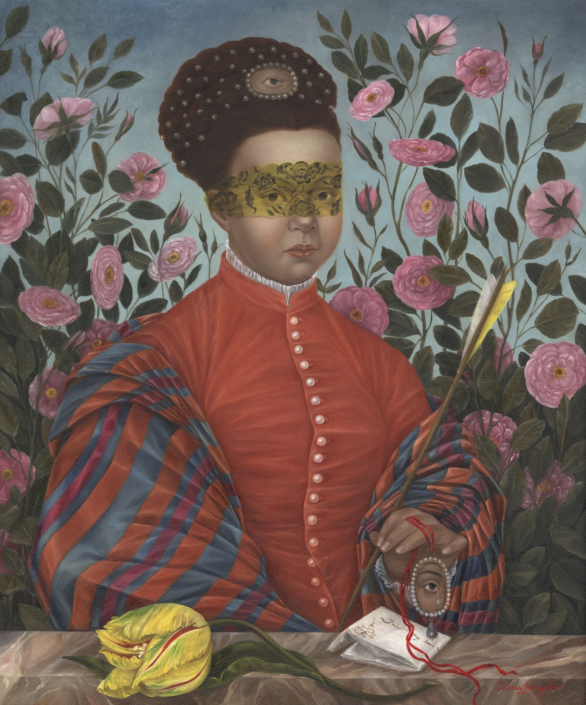 DCG Fatima Ronquillo Take all my loves my love yea take them all 60.96 x 50.8 cm Oil on aluminium panel 2023 Courtesy of DCG and the artist Mi0eey