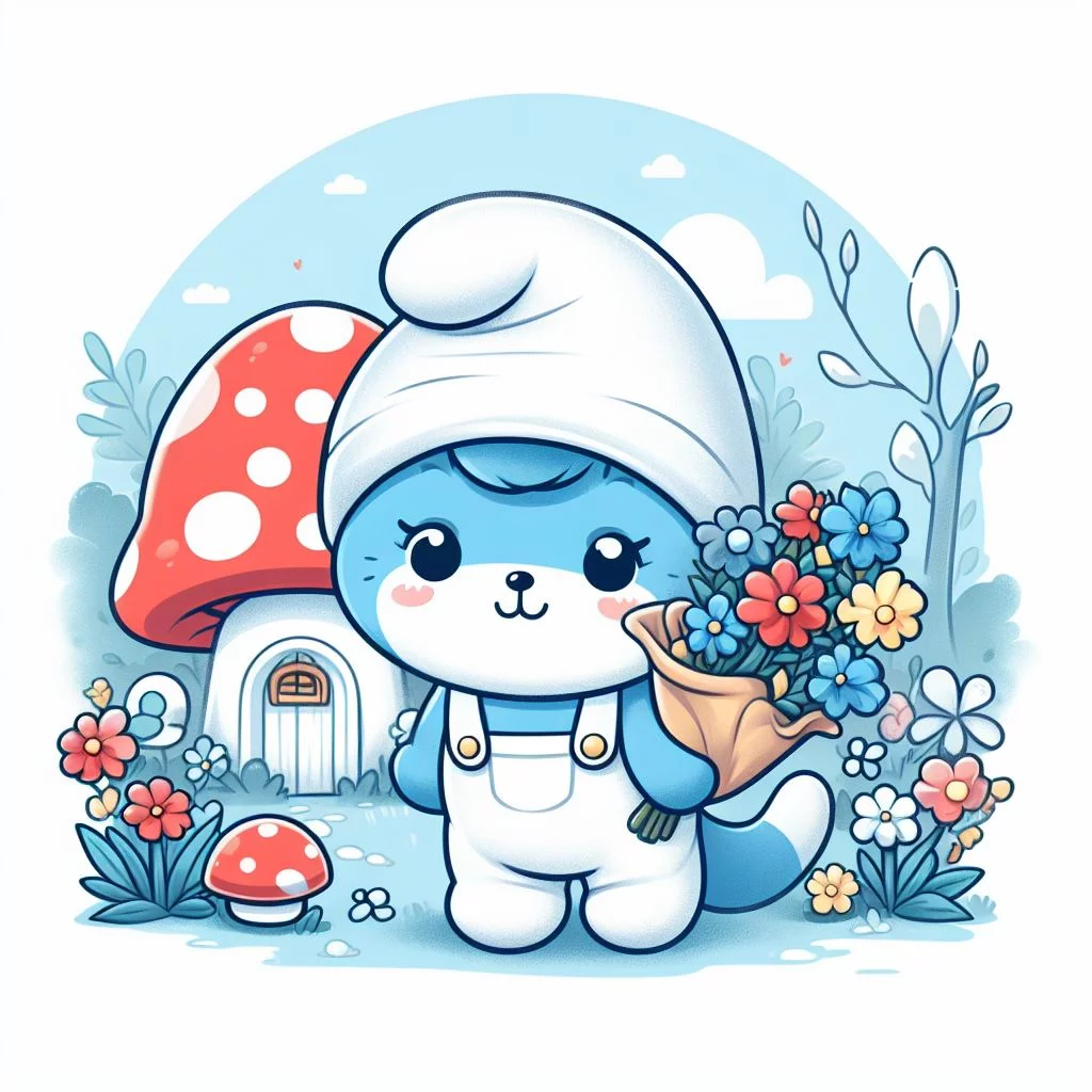 How to Draw Smurf Cat
